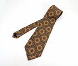 Vintage Burberry's of London Men's 100% Silk Necktie Vintage Green & Brown Pure Silk High Fashion Couture Tie