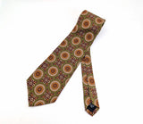 Vintage Burberry's of London Men's 100% Silk Necktie Vintage Green & Brown Pure Silk High Fashion Couture Tie