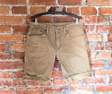 2000s Vintage LEVI'S 511 Shorts Men's 32 Tan Slim Cutoff Raw Hem Denim 5 Pocket