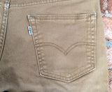 2000s Vintage LEVI'S 511 Shorts Men's 32 Tan Slim Cutoff Raw Hem Denim 5 Pocket