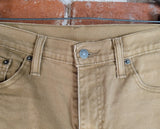 2000s Vintage LEVI'S 511 Shorts Men's 32 Tan Slim Cutoff Raw Hem Denim 5 Pocket