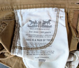 2000s Vintage LEVI'S 511 Shorts Men's 32 Tan Slim Cutoff Raw Hem Denim 5 Pocket