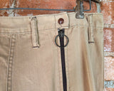 1970s Vintage Men's Disco Era Bell Bottom Trousers Flared Light Brown Bell Bottom Pants with Brown Zipper up each leg & snap detail - MEDIUM