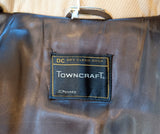 1970s Men's Dress Coat Vintage Beige Textured Polyester Winter Overcoat with Faux Fur Pile Collar by JCPenney Towncraft - Size 42R (LARGE)
