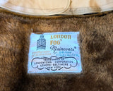 1960s-70s Men's Vintage London Fog Overcoat Light Khaki All Weather Coat with removeable Winter Pile Lining - Size 40 Long (MEDIUM)