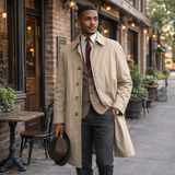 1960s-70s Men's Vintage London Fog Overcoat Light Khaki All Weather Coat with removeable Winter Pile Lining - Size 40 Long (MEDIUM)