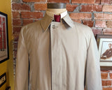 1960s-70s Men's Vintage London Fog Overcoat Light Khaki All Weather Coat with removeable Winter Pile Lining - Size 40 Long (MEDIUM)