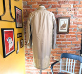 1960s-70s Men's Vintage London Fog Overcoat Light Khaki All Weather Coat with removeable Winter Pile Lining - Size 40 Long (MEDIUM)