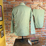 1960s Men's Pajamas 2 Piece Men's Vintage Mint Green Pajama Top and Pants by Bond Fifth Avenue - Size C (MEDIUM)