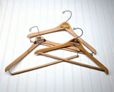 Lot of 3 1950s-60s Vintage Wood Hangers Mad Men Era Advertising Clothes Hangers for Suit Coat Pants Wishbone Clothing Store Hanger LOT #1