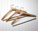 Lot of 3 1950s-60s Vintage Wood Hangers Mad Men Era Advertising Clothes Hangers for Suit Coat Pants Wishbone Clothing Store Hanger LOT #1
