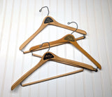 Lot of 3 1950s-60s Vintage Wood Hangers Mad Men Era Advertising Clothes Hangers for Suit Coat Pants Wishbone Clothing Store Hanger LOT #2