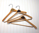 Lot of 3 1950s-60s Vintage Wood Hangers Mad Men Era Advertising Clothes Hangers for Suit Coat Pants Wishbone Clothing Store Hanger LOT #2