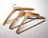 Lot of 3 1950s-60s Vintage Wood Hangers Mad Men Era Advertising Clothes Hangers for Suit Coat Pants Wishbone Clothing Store Hanger LOT #2