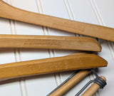 Lot of 3 1950s-60s Vintage Wood Hangers Mad Men Era Advertising Clothes Hangers for Suit Coat Pants Wishbone Clothing Store Hanger LOT #2
