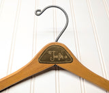 Lot of 3 1950s-60s Vintage Wood Hangers Mad Men Era Advertising Clothes Hangers for Suit Coat Pants Wishbone Clothing Store Hanger LOT #2