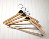 Lot of 3 1950s-60s Vintage Wood Hangers Mad Men Era Advertising Clothes Hangers for Suit Coat Pants Wishbone Clothing Store Hanger LOT #3