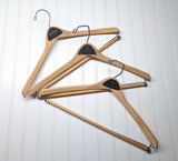 Lot of 3 1950s-60s Vintage Wood Hangers Mad Men Era Advertising Clothes Hangers for Suit Coat Pants Wishbone Clothing Store Hanger LOT #3
