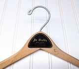 Lot of 3 1950s-60s Vintage Wood Hangers Mad Men Era Advertising Clothes Hangers for Suit Coat Pants Wishbone Clothing Store Hanger LOT #3