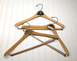 Lot of 3 1950s-60s Vintage Wood Hangers Mad Men Era Advertising Clothes Hangers for Suit Coat Pants Wishbone Clothing Store Hanger LOT #4