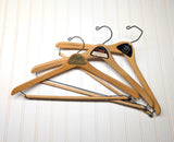 Lot of 3 1950s-60s Vintage Wood Hangers Mad Men Era Advertising Clothes Hangers for Suit Coat Pants Wishbone Clothing Store Hanger LOT #4