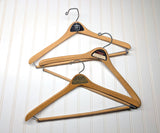 Lot of 3 1950s-60s Vintage Wood Hangers Mad Men Era Advertising Clothes Hangers for Suit Coat Pants Wishbone Clothing Store Hanger LOT #4