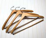 Lot of 3 1950s-60s Vintage Wood Hangers Mad Men Era Advertising Clothes Hangers for Suit Coat Pants Wishbone Clothing Store Hanger LOT #4