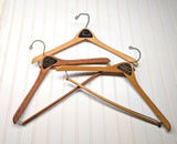 Lot of 3 1950s-60s Vintage Wood Hangers Mad Men Era Advertising Clothes Hangers for Suit Coat Pants Wishbone Clothing Store Hanger LOT #5