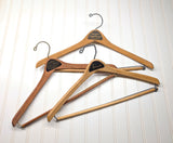 Lot of 3 1950s-60s Vintage Wood Hangers Mad Men Era Advertising Clothes Hangers for Suit Coat Pants Wishbone Clothing Store Hanger LOT #5