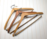 Lot of 3 1950s-60s Vintage Wood Hangers Mad Men Era Advertising Clothes Hangers for Suit Coat Pants Wishbone Clothing Store Hanger LOT #5