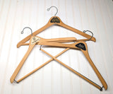 Lot of 3 1950s-60s Vintage Wood Hangers Mad Men Era Advertising Clothes Hangers for Suit Coat Pants Wishbone Clothing Store Hanger LOT #6