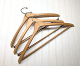 Lot of 3 1950s-60s Vintage Wood Hangers Mad Men Era Advertising Clothes Hangers for Suit Coat Pants Wishbone Clothing Store Hanger LOT #6