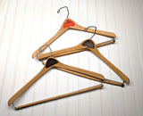 Lot of 3 1950s-60s Vintage Wood Hangers Mad Men Era Advertising Clothes Hangers for Suit Coat Pants Wishbone Clothing Store Hanger LOT #7