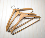 Lot of 3 1950s-60s Vintage Wood Hangers Mad Men Era Advertising Clothes Hangers for Suit Coat Pants Wishbone Clothing Store Hanger LOT #7