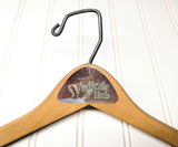 Lot of 3 1950s-60s Vintage Wood Hangers Mad Men Era Advertising Clothes Hangers for Suit Coat Pants Wishbone Clothing Store Hanger LOT #7