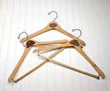 Lot of 3 1950s-60s Vintage Wood Hangers Mad Men Era Advertising Clothes Hangers for Suit Coat Pants Wishbone Clothing Store Hanger LOT #8