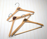 Lot of 3 1950s-60s Vintage Wood Hangers Mad Men Era Advertising Clothes Hangers for Suit Coat Pants Wishbone Clothing Store Hanger LOT #8