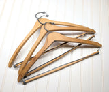 Lot of 3 1950s-60s Vintage Wood Hangers Mad Men Era Advertising Clothes Hangers for Suit Coat Pants Wishbone Clothing Store Hanger LOT #8