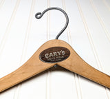 Lot of 3 1950s-60s Vintage Wood Hangers Mad Men Era Advertising Clothes Hangers for Suit Coat Pants Wishbone Clothing Store Hanger LOT #8