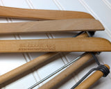 Lot of 3 1950s-60s Vintage Wood Hangers Mad Men Era Advertising Clothes Hangers for Suit Coat Pants Wishbone Clothing Store Hanger LOT #9