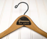 Lot of 3 1950s-60s Vintage Wood Hangers Mad Men Era Advertising Clothes Hangers for Suit Coat Pants Wishbone Clothing Store Hanger LOT #9