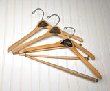 Lot of 3 1950s-60s Vintage Wood Hangers Mad Men Era Advertising Clothes Hangers for Suit Coat Pants Wishbone Clothing Store Hanger LOT #10