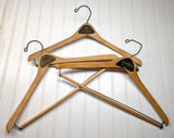 Lot of 3 1950s-60s Vintage Wood Hangers Mad Men Era Advertising Clothes Hangers for Suit Coat Pants Wishbone Clothing Store Hanger LOT #10