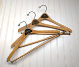 Lot of 3 1950s-60s Vintage Wood Hangers Mad Men Era Advertising Clothes Hangers for Suit Coat Pants Wishbone Clothing Store Hanger LOT #10