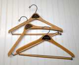 Lot of 3 1950s-60s Vintage Wood Hangers Mad Men Era Advertising Clothes Hangers for Suit Coat Pants Wishbone Clothing Store Hanger LOT #10
