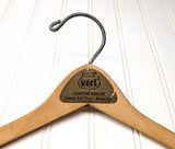 Lot of 3 1950s-60s Vintage Wood Hangers Mad Men Era Advertising Clothes Hangers for Suit Coat Pants Wishbone Clothing Store Hanger LOT #10