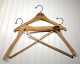 Lot of 3 1950s-60s Vintage Wood Hangers Mad Men Era Advertising Clothes Hangers for Suit Coat Pants Wishbone Clothing Store Hanger LOT #11