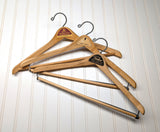Lot of 3 1950s-60s Vintage Wood Hangers Mad Men Era Advertising Clothes Hangers for Suit Coat Pants Wishbone Clothing Store Hanger LOT #11