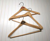Lot of 3 1950s-60s Vintage Wood Hangers Mad Men Era Advertising Clothes Hangers for Suit Coat Pants Wishbone Clothing Store Hanger LOT #11