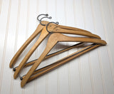 Lot of 3 1950s-60s Vintage Wood Hangers Mad Men Era Advertising Clothes Hangers for Suit Coat Pants Wishbone Clothing Store Hanger LOT #11